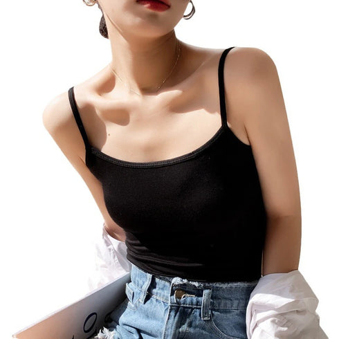Women's Modal Crop Camisole Tops - Sleeveless Slim Sling T-shirt and Bottoming Tanks