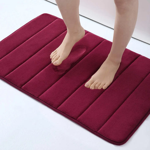 Absorbent Non-Slip Bath Mat Soft Memory Foam Bathroom Rug Machine Washable Foot Mat