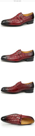 Luxury Crocodile Pattern Formal Leather Shoes for Men Monk Strap Oxford Style Loafers