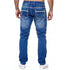 Solid Stretch Denim Straight Jeans for Men - Casual Business and Daily Wear Trousers