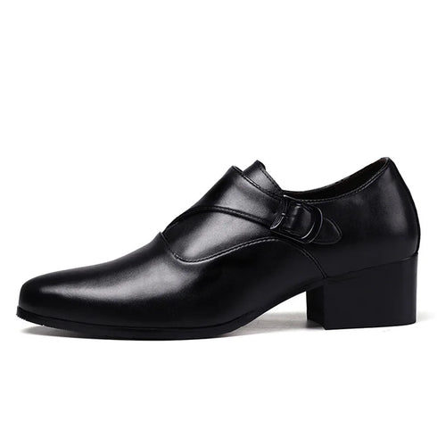 Leather Men Dress Shoes Elevator Business Oxford Footwear for Wedding and Office
