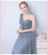 Elegant Sleeveless Tulle A-Line Bridesmaid Dress With Satin Belt And Lace Up Bow For Weddings