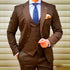 Coffee 3 Piece Slim Fit Groom Tuxedo Suit Set for Men Formal Business Party Wear
