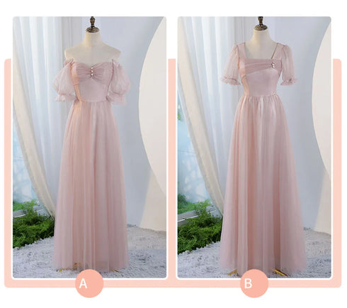V-Neck Ruched Tulle A-Line Dress With Square Collar And Appliques And Bow Bridesmaid Dress