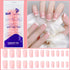 120pcs Medium Almond French Press On Nails with Gradient Design - Full Cover Acrylic Gel Fake Nails Tips for Elegant Nail Art