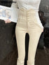 Beige Super High Waist Pencil Jeans Women Korean Slim Denim Pants