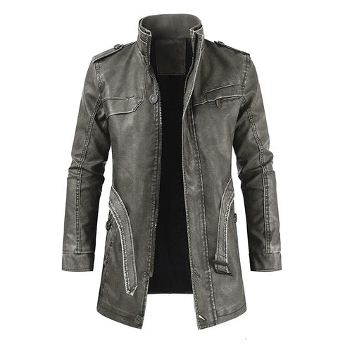 Fleece-lined Faux-Leather Jacket — Warm, Slim & Winter-Ready