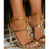 Glamorous Crystal Chain Ankle Strap Sandals for Women - Elegant Party Heels