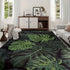 Tropical Dark Green Leaves Pattern Living Room Area Rug Washable Indoor Floor Mat Decor