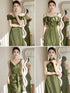 Backless Satin Sleeveless Ankle-Length Evening Dress for Bridesmaid Dress with Built-In Bra and Bow