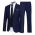 1 Set Men Jacket Pants Solid Color Turndown Collar Slim Fit Business Suit Set for Wedding Office