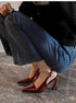 Elegant Pointed Toe Women Sandals Square Heel Strappy