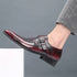 Men Pointed Toe Leather Shoes Slip On Low Heel Footwear