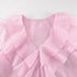 Summer Ruffle V Neck Long Sleeve Tops Casual Party Tees for Women