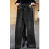 Elastic Waist Jeans For Women High Waist Wide Leg Denim Pants Loose Fit Casual Trousers