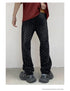 Black Men's Designer Jeans Straight Leg Baggy Denim Trousers