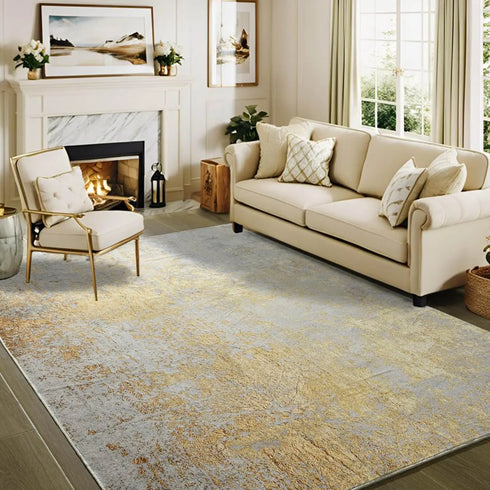 Faux Cashmere Printed Carpet Abstract Collection Soft Modern Rugs for Living Room and Bedroom Home Decor