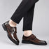 Formal Men's Loafers Handmade Leather Casual Footwear Driving Shoes with Metal Buckle