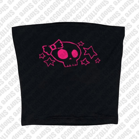 2000s Y2k Harajuku Crop Tops Gothic Letter Print Slim Stitch Graphic Tees Summer Streetwear