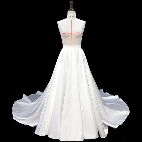 Satin Detachable Skirt Wedding Removable Train Bridal Overskirt