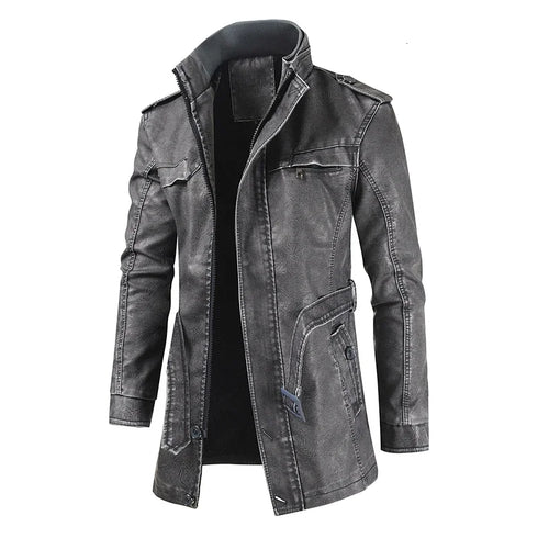 Fleece-lined Faux-Leather Jacket — Warm, Slim & Winter-Ready