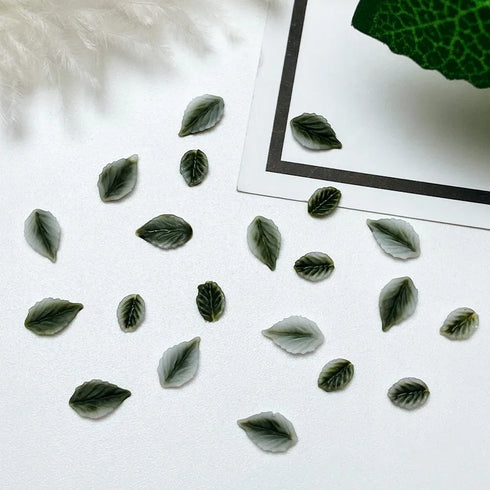 50pcs 3D Kawaii Colorful Leaf Nail Art Charms - Mixed Resin Nail Decorations and Acrylic Rhinestones for DIY Manicure Accessories and Press-On Nails