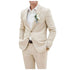 Chic Linen Suits for Men Casual Flat Front Single Breasted Blazer and Pants Outfit