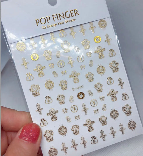 Mini Snowflake Christmas Nail Art and Scrapbooking Stickers with Santa Claus, Snowman, and Gold Foil Water Decals for Festive New Year Decorations