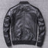 Stylish Casual Men's Bomber Jacket in Genuine Cowhide Leather - Perfect Spring and Autumn Outerwear with Full Sleeves and Zipper Closure