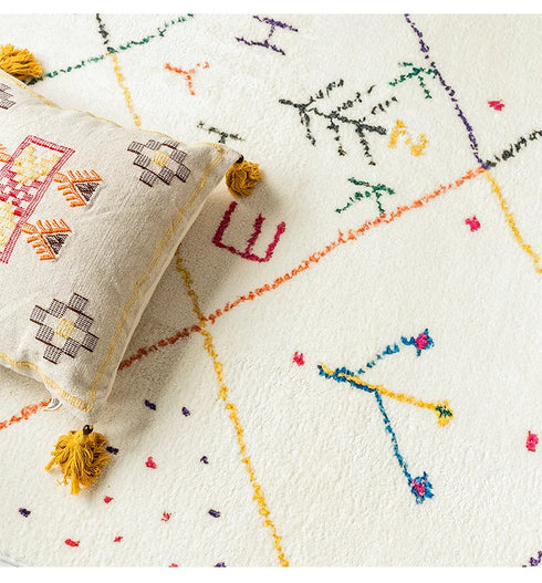 Ethnic Style Large Area Carpet for Living Room and Bedroom Plush Mat Home Decoration