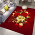 Red Roses Area Rug for Living Room and Bedroom Decor Anti-Slip Floor Mat