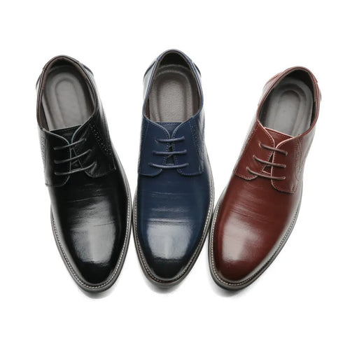 Elegant Pointed Toe Oxfords for Men - Soft Bottom Business Casual Formal Dress Shoes for Office, Weddings, and Parties