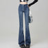 Korean Style Women's Grunge Flare Jeans - Y2K Bell Bottom Trousers for All Seasons, Perfect for Fashionable Streetwear and Fall Outfit Inspiration