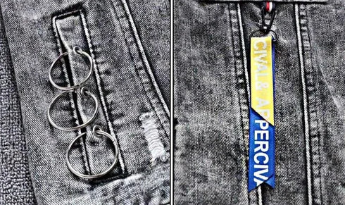 Men's Slim Fit Ripped Denim Jacket with Print for Hip Hop Style - Trendy Outerwear for Dance and Casual Wear