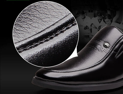 Elegant Leather Men’s Formal Shoes - Luxury Slip-On Loafers for Dressy Occasions, Breathable Moccasins, Versatile Casual Business Footwear in Plus Sizes 38-44