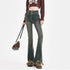 Ripped High Waist Flared Jeans For Women Retro Denim Trousers Casual Street Style Classic Fit