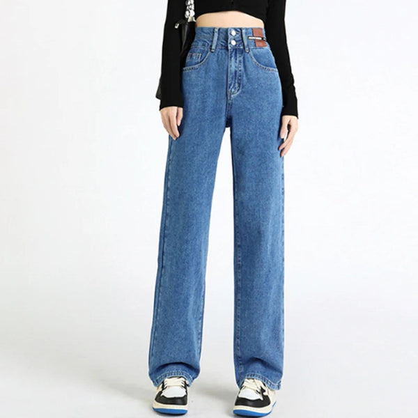 High Waist Baggy Jeans For Women Straight Leg Denim Trousers For Everyday Casual Wear