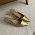 Elegant Pointed Toe Slingback Sandals Low Heel Mules