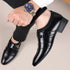 Elegant Pointed Toe Leather Oxfords for Men | Formal Business Dress Shoes