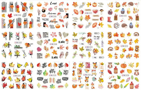 12 Floral Patterns Summer Nail Water Decals - Daffodils, Lilies, and Tulips for Stunning Nail Art Transfers and DIY Manicure Accessories