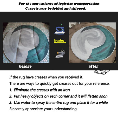 Geometric Round Carpet for Living Room Modern Luxury Home Decor Area Rug Non-Slip Mat