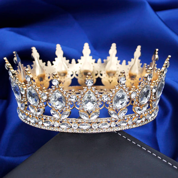 Elegant Baroque Round Tiara for Bridal and Special Occasions