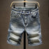 Summer Men's Stretch Short Jeans Casual Slim Fit Denim Shorts