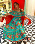 Elegant One-shoulder Short-sleeved Dress For Women Fashion Splicing Floral Print Dresses