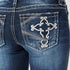 Womens Jeans Mid Waisted Straight Leg Bootcut Denim Trousers