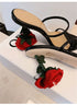 Elegant Floral Open Toe Sandals for Women - Party Ready High Heels