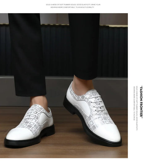 Elegant Men's Dress Shoes for Formal Occasions - Stylish PU Leather Slip-On Business Footwear for Weddings and Parties