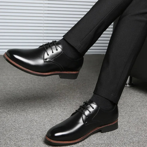 Men Breathable Leather Shoes Soft Sole Business Casual Footwear