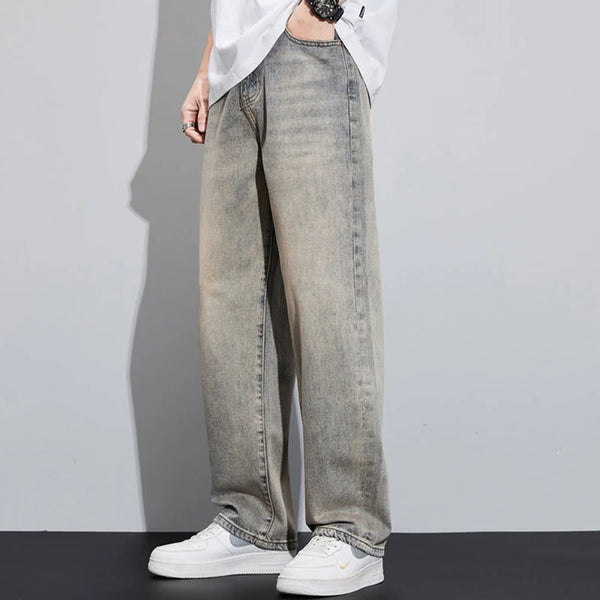 Men's Loose Wide Leg Trendy Versatile Denim Jeans for All Seasons