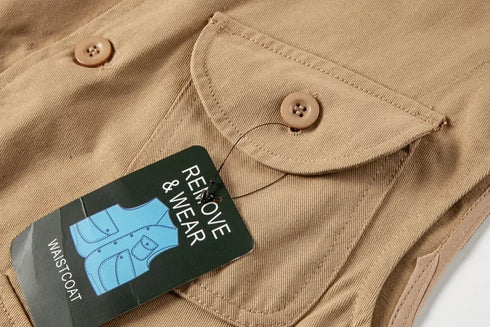 Vintage Japanese Multi Pocket Workwear Vest for Men - Casual Streetwear Loose Top and Couples Jacket for Summer Adventures